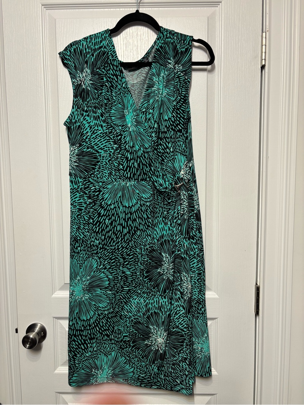 Apt. 9 Teal and Black Floral Midi Dress